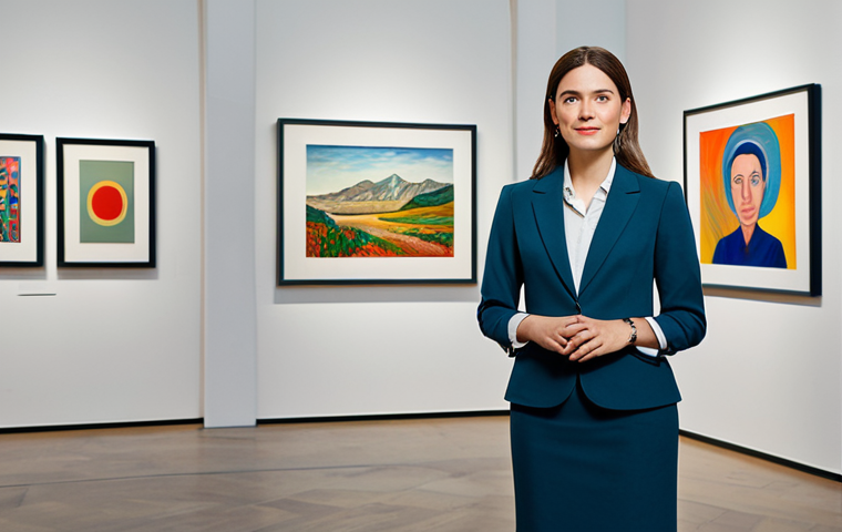 문화예술사 연봉 협상 팁 - Museum Curator**

"A professional female museum curator, fully clothed in a stylish, modest blazer a...