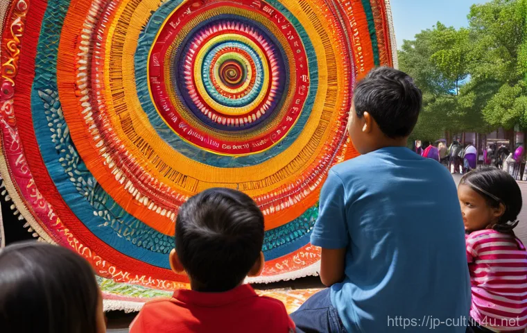 문화예술사로서 일하며 가장 뿌듯했던 순간 - **"Heartfelt Connections Across Cultures"**
    A vibrant, sunlit plaza bustles with a diverse group...