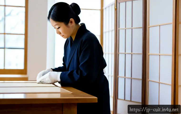 문화예술사 직무의 주요 업무 - Photorealistic museum curator and art historian in a quiet gallery archive, carefully examining an a...